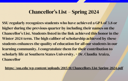 Chancellor’s List – Spring 2024