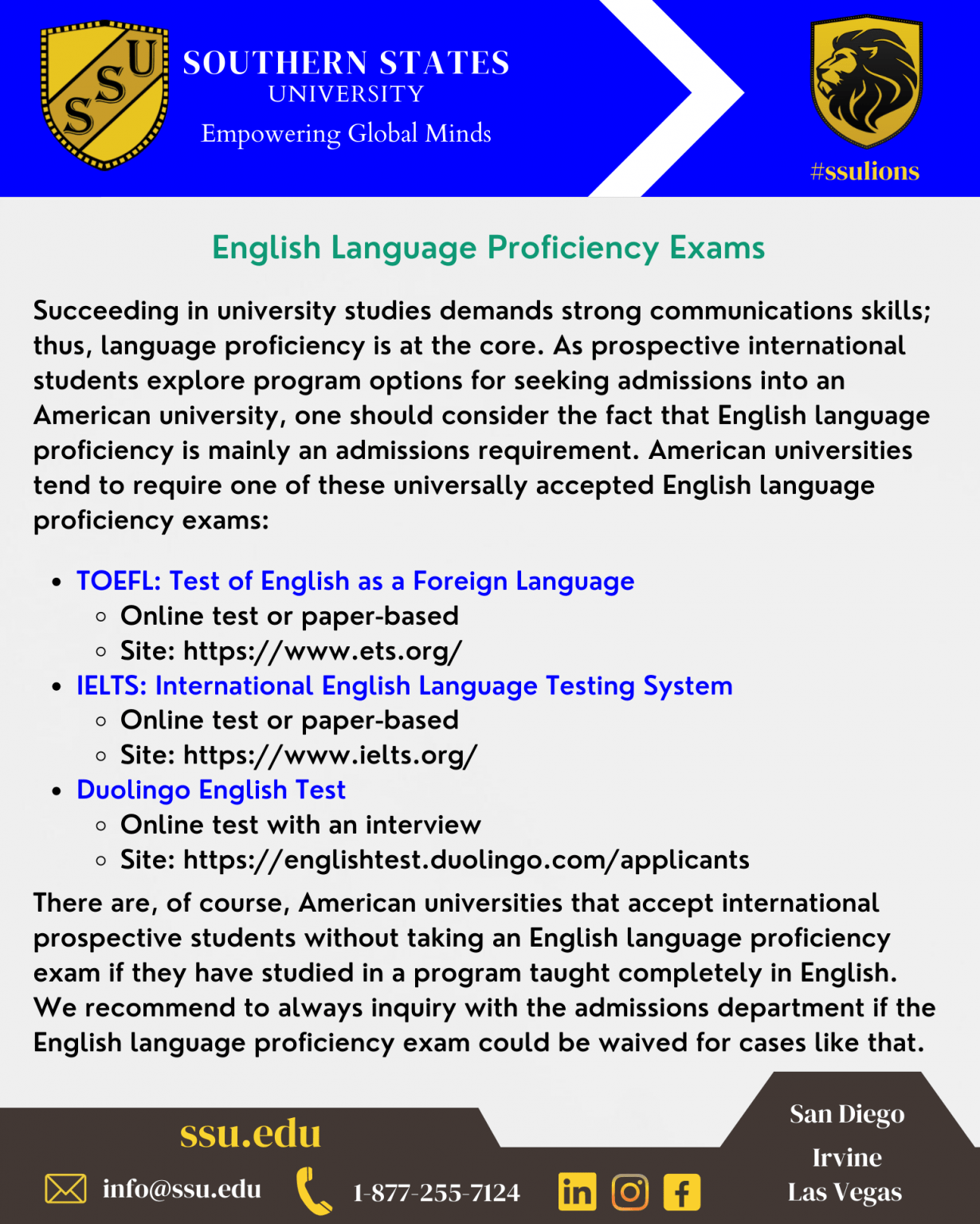 English Language Proficiency Exams