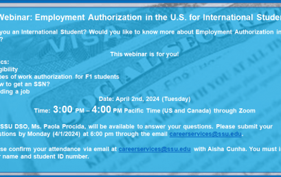 Webinar: Employment Authorization in the U.S. for International Students