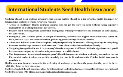 International Students Need Health Insurance