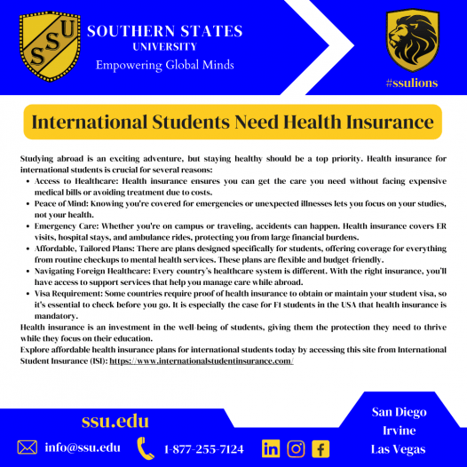 International Students Need Health Insurance