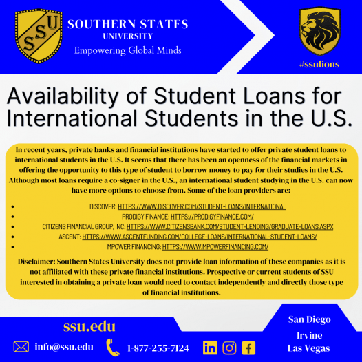 Availability of Student Loans for International Students in the U.S.