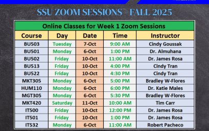 Fall 2025 – Week 1 Zoom Sessions