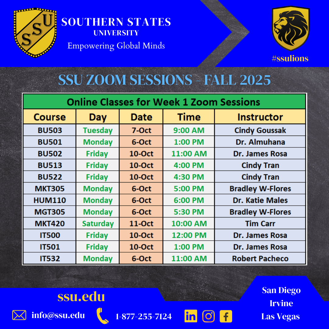 Fall 2025 – Week 1 Zoom Sessions