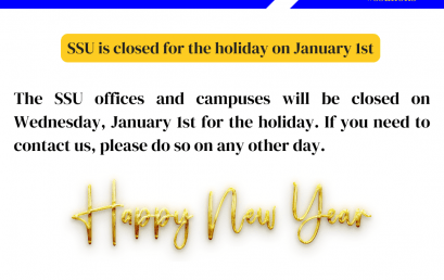 SSU is closed for the holiday on January 1st