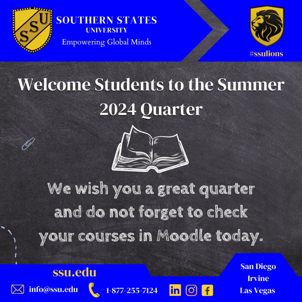 Welcome Students to the Summer 2024 Quarter