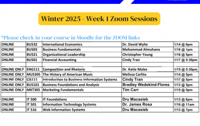 Winter 2025 – Week 1 Zoom Sessions