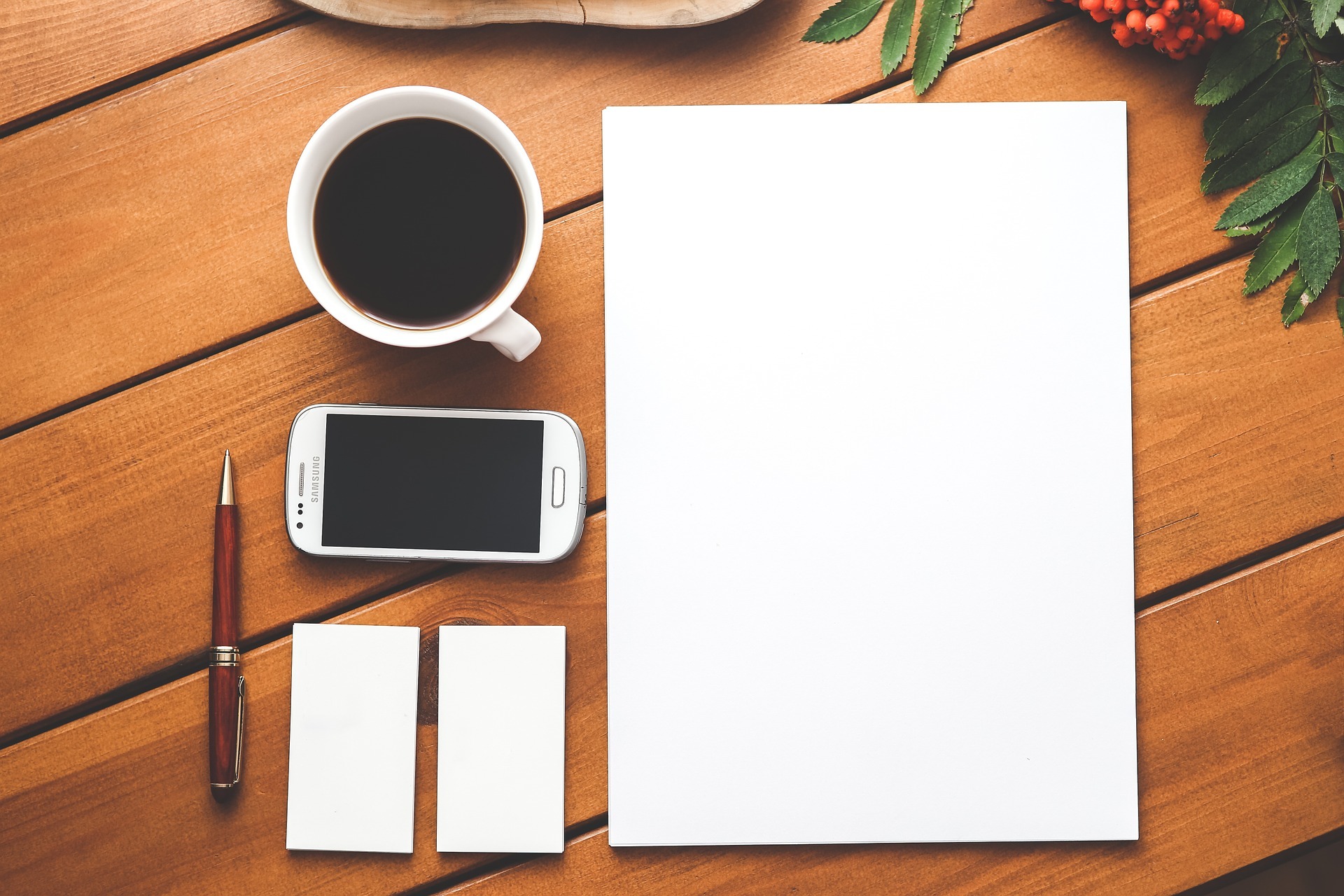 Pen Paper Coffee Image