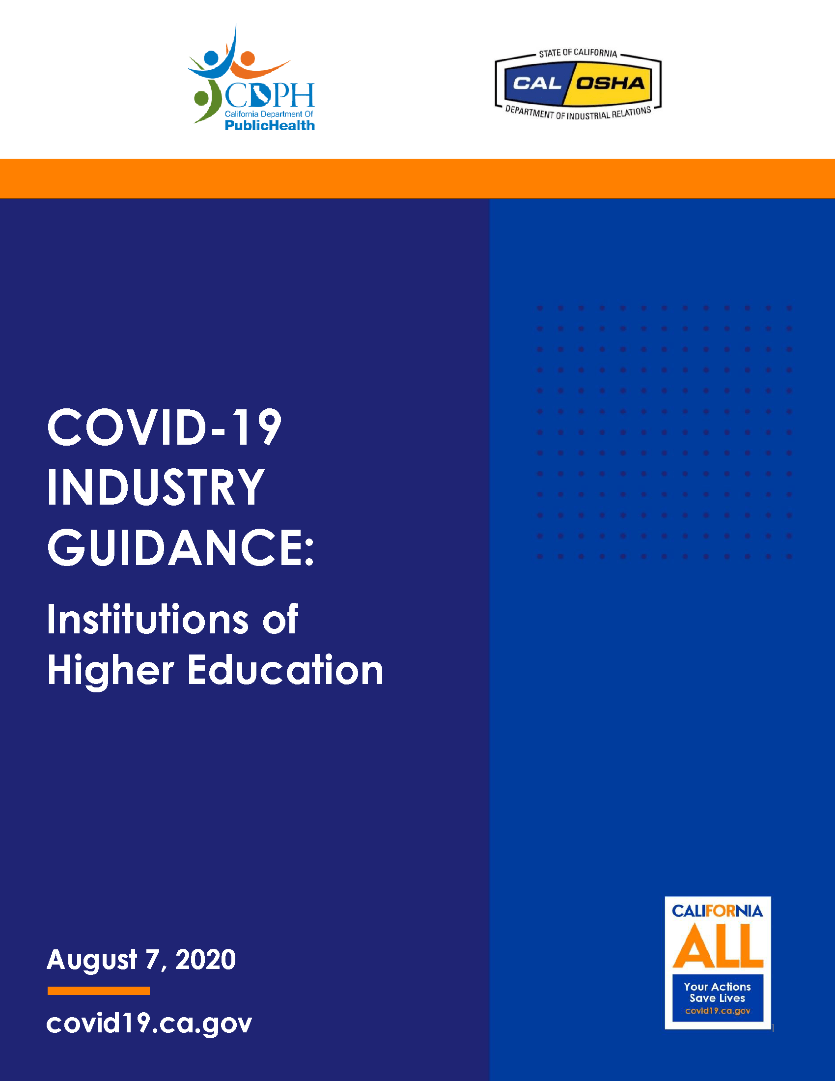 COVID-19 INDUSTRY GUIDANCE: Institutions of Higher Education