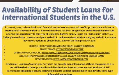 Availability of Student Loans for International Students in the U.S. types