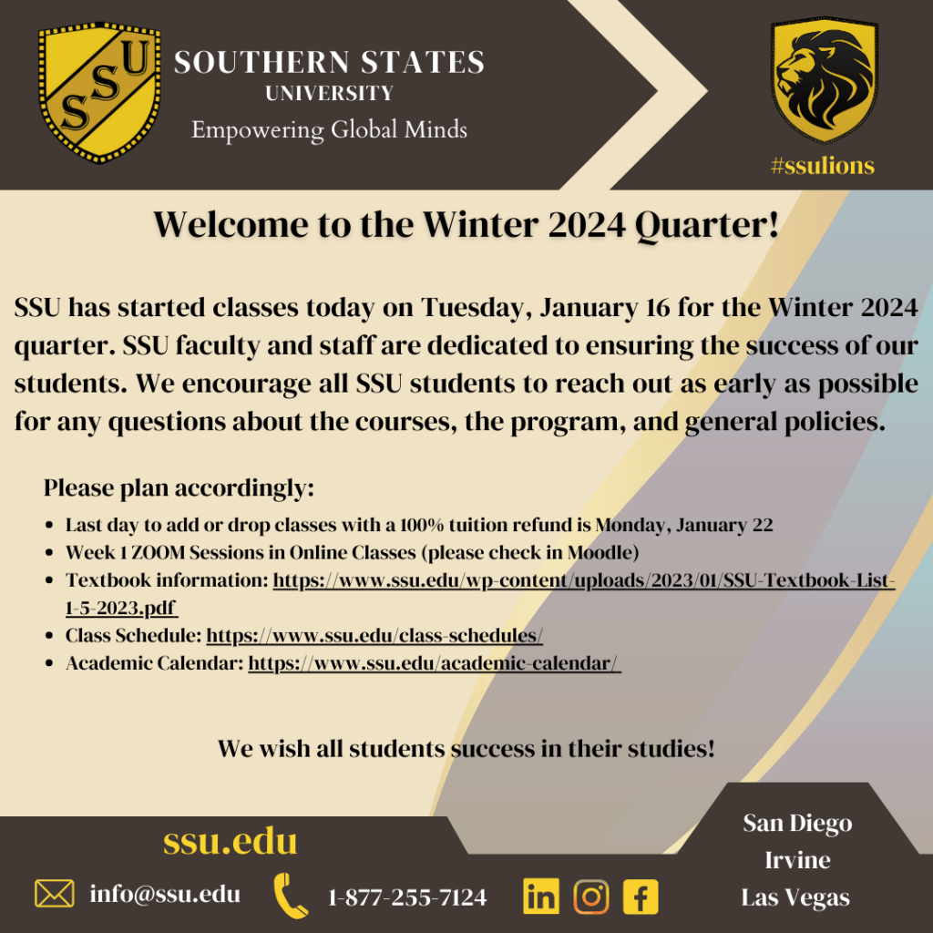 Welcome to the Winter 2024 Quarter!