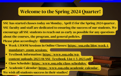 Welcome to the Spring 2024 Quarter!