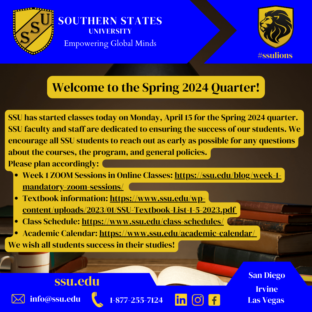 Welcome to the Spring 2024 Quarter!