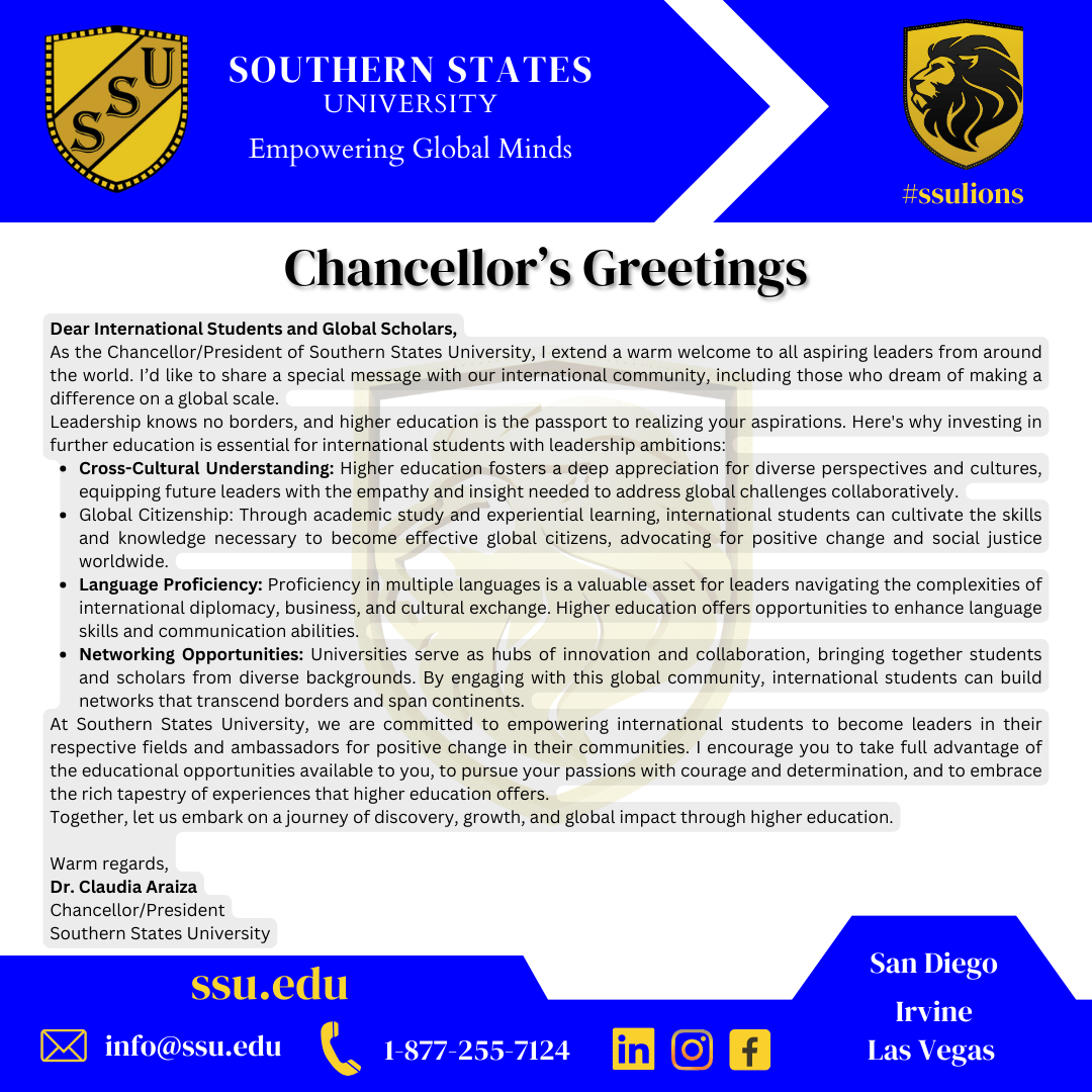 Chancellor’s Greetings