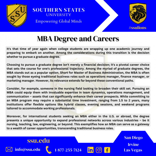 MBA Degree and Careers