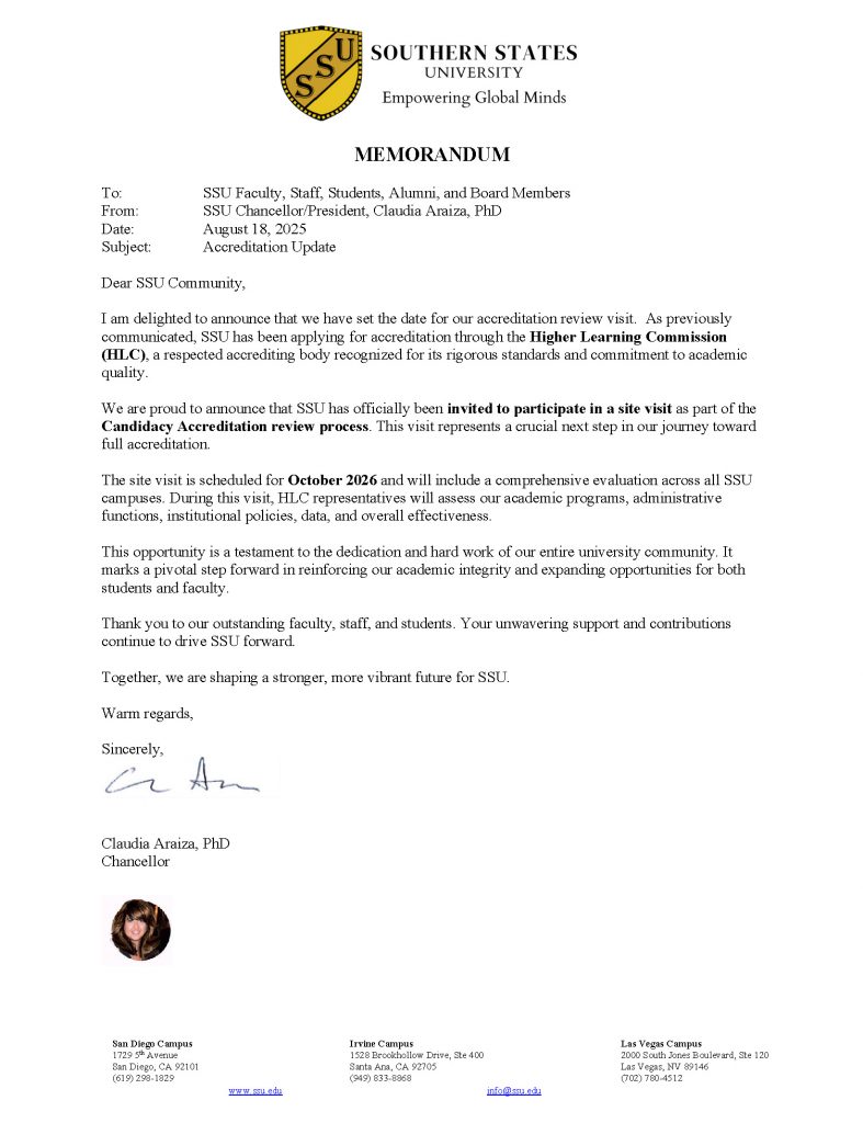 SSU Presidents Message (08-18-2025)