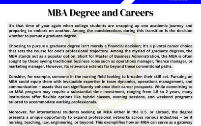 MBA Degree and Careers
