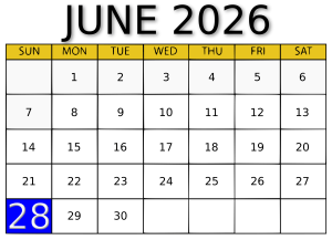 Deadline Calendar - Summer 2026 - June28