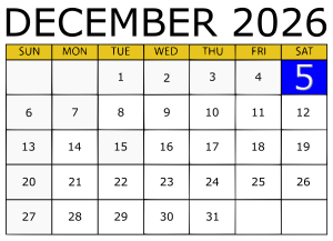Deadline Calendar - Winter 2026